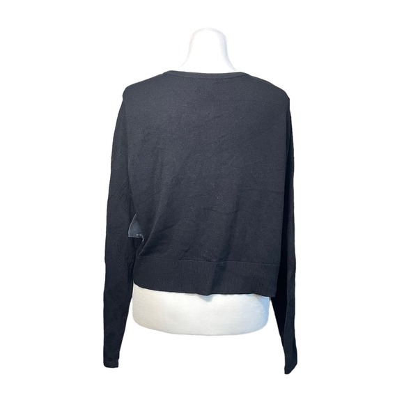 Jason Wu Jacquard‎ Cropped Knit Cardigan Sweater Classic Black Women's M Capsule - Picture 6 of 12